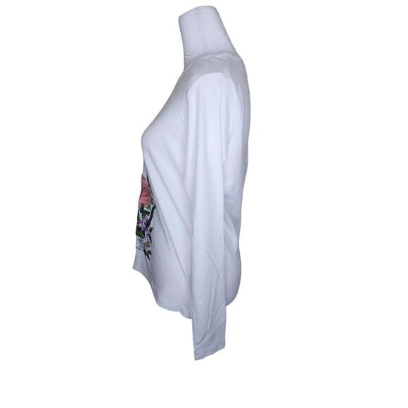 Vintage 70s Embroidered Mushroom Bunny Shirt Top Womens Size L White - Picture 7 of 9